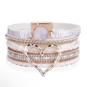 NWT Leather  Wrap Druzy Bracelet